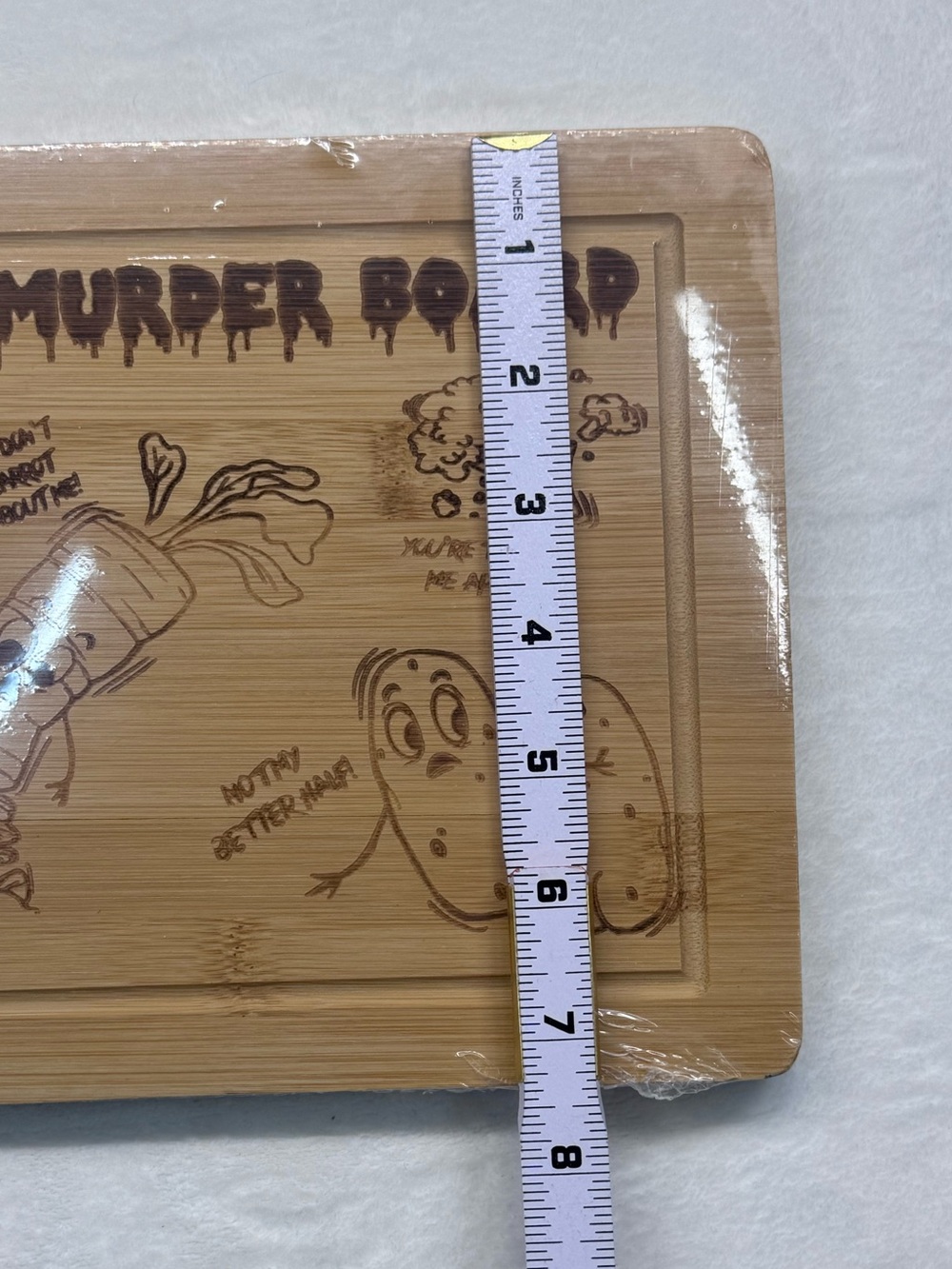 Vegetable Murder Bamboo Cutting Board - Funny Engraved - Picture 3 of 5